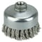 Weiler 4" Single Row Knot  Cup Brush.023" Stainless , 5/8"-11 UNC Nut 12416 - alternate 1